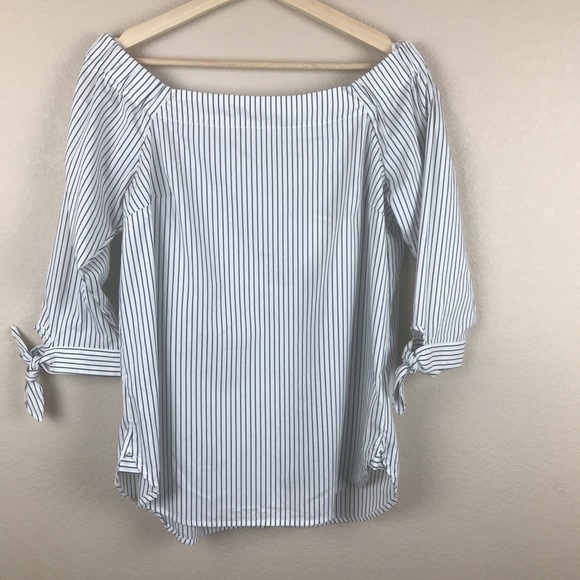 Artisan Ny Tops - Artisan NY Off Shoulder Top Black & White Stripe
